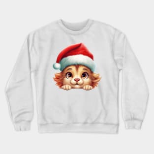 Christmas Peeking Baby Lion Crewneck Sweatshirt